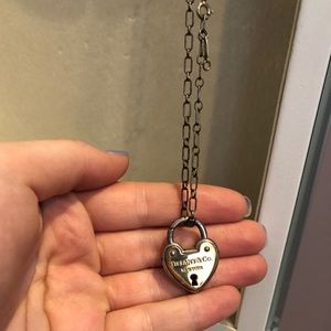 Tiffany&Co heart lock pendant with silver chain